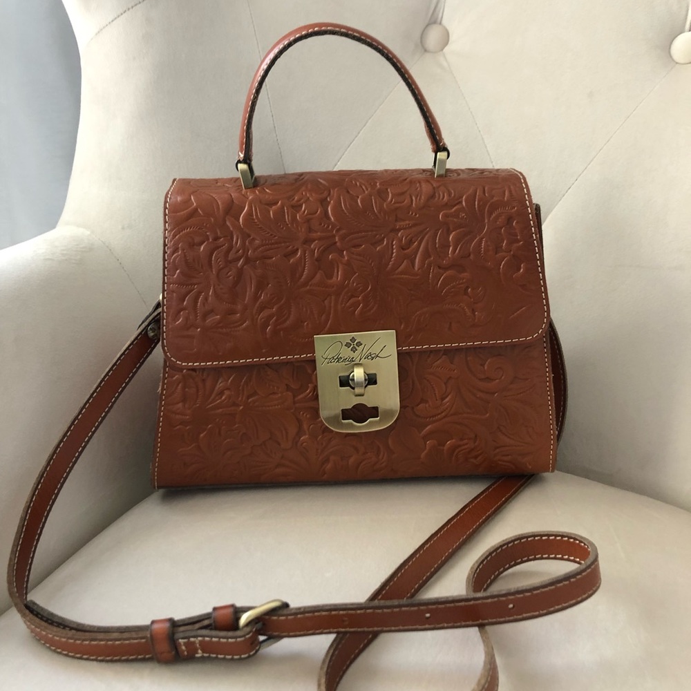 Patricia Nash Top Handle Tooled Leather Cross Body/ Satchel